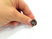 Copper Ring Settings inlay Ring Blank Mosaic Ring Bezel Base Cabochon Mountings ( 10 mm blank) Antique Copper Plated Brass G13322