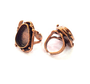 Copper Ring Settings inlay Ring Blank Mosaic Ring Bezel Base Cabochon Mountings ( 20x15 mm blank) Antique Copper Plated Brass G13323