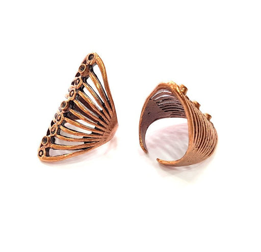 Copper Ring Settings inlay Ring Blank Mosaic Ring Bezel Base Cabochon Mountings ( 3 mm blank) Antique Copper Plated Brass G13325