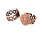 Copper Ring Settings inlay Ring Blank Mosaic Ring Bezel Base Cabochon Mountings ( 15 mm blank) Antique Copper Plated Brass G13330