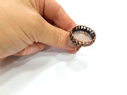 Copper Ring Settings inlay Ring Blank Mosaic Ring Bezel Base Cabochon Mountings ( 25 mm blank) Antique Copper Plated Brass G13332