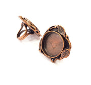 Copper Ring Settings inlay Ring Blank Mosaic Ring Bezel Base Cabochon Mountings ( 25 mm blank) Antique Copper Plated Brass G13334