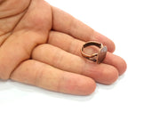Copper Ring Settings inlay Ring Blank Mosaic Ring Bezel Base Cabochon Mountings ( 15 mm blank) Antique Copper Plated Brass G13338