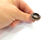 Copper Ring Settings inlay Ring Blank Mosaic Ring Bezel Base Cabochon Mountings ( 16 mm blank) Antique Copper Plated Brass G13339