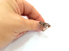 Copper Ring Settings inlay Ring Blank Mosaic Ring Bezel Base Cabochon Mountings ( 2 mm blank) Antique Copper Plated Brass G13342