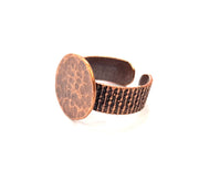 Copper Ring Settings inlay Ring Blank Mosaic Ring Bezel Base Cabochon Mountings ( 15 mm blank) Antique Copper Plated Brass G13345