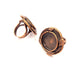 Copper Ring Settings inlay Ring Blank Mosaic Ring Bezel Base Cabochon Mountings ( 19 mm blank) Antique Copper Plated Brass G13346