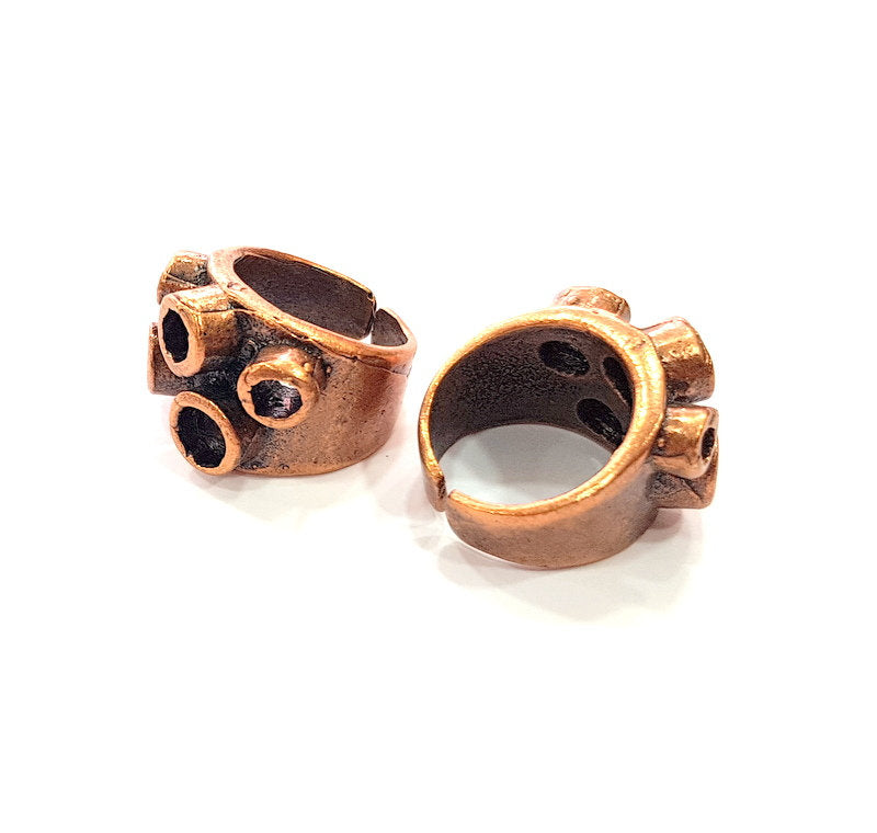 Copper Ring Settings inlay Ring Blank Mosaic Ring Bezel Base Cabochon Mountings ( 3mm,4mm.5mm mm blank) Antique Copper Plated Brass G13355