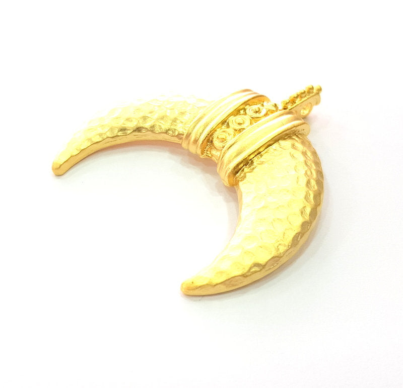 Gold Creascent Pendant Gold Pendant Gold Plated Metal (64x60mm)  G13378