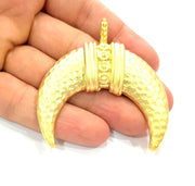 Gold Creascent Pendant Gold Pendant Gold Plated Metal (64x60mm)  G13378