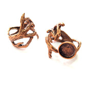 Copper Ring Settings inlay Ring Blank Mosaic Ring Bezel Base Cabochon Mountings ( 10 mm blank) Antique Copper Plated Brass G16856
