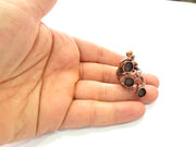 Copper Ring Settings inlay Ring Blank Mosaic Ring Bezel Base Cabochon Mountings ( 8 mm blank) Antique Copper Plated Brass G13384
