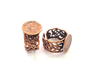 Copper Ring Settings inlay Ring Blank Mosaic Ring Bezel Base Cabochon Mountings ( 15 mm blank) Antique Copper Plated Brass G13387