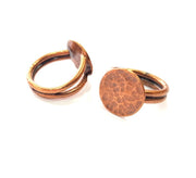 Copper Ring Settings inlay Ring Blank Mosaic Ring Bezel Base Cabochon Mountings ( 15 mm blank) Antique Copper Plated Brass G13388