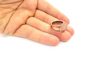 Copper Ring Settings inlay Ring Blank Mosaic Ring Bezel Base Cabochon Mountings ( 15 mm blank) Antique Copper Plated Brass G13388