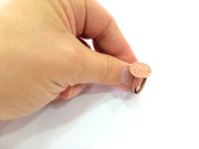 Copper Ring Settings inlay Ring Blank Mosaic Ring Bezel Base Cabochon Mountings ( 15 mm blank) Antique Copper Plated Brass G13388
