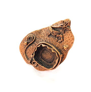 Copper Ring Settings inlay Ring Blank Mosaic Ring Bezel Base Cabochon Mountings ( 20x15 mm blank) Antique Copper Plated Brass G13391
