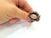 Copper Ring Settings inlay Ring Blank Mosaic Ring Bezel Base Cabochon Mountings ( 20 mm blank) Antique Copper Plated Brass G13392