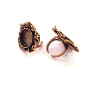 Copper Ring Settings inlay Ring Blank Mosaic Ring Bezel Base Cabochon Mountings ( 20 mm blank) Antique Copper Plated Brass G13392