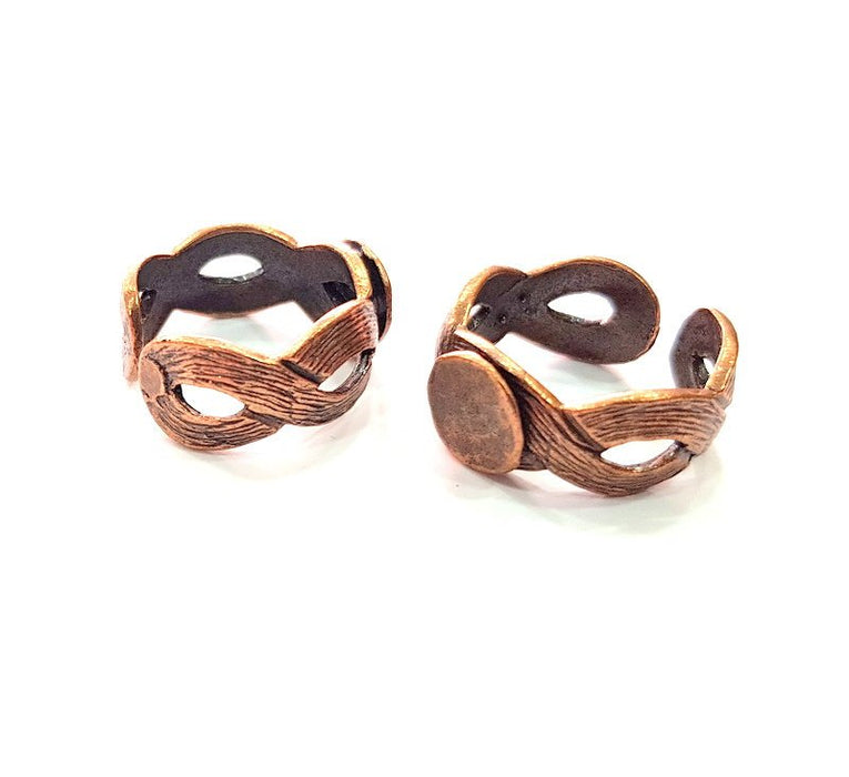 Copper Ring Blank Settings Ring Bezel Base Cabochon Mountings ( 10 mm blank) Antique Copper Plated Brass G13400