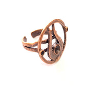 Copper Ring Blank Settings Ring Bezel Base Cabochon Mountings ( 5mm,3 mm blank) Antique Copper Plated Brass G13406