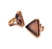 Copper Ring Settings inlay Ring Blank Mosaic Ring Bezel Base Cabochon Mountings ( 25x21 mm blank) Antique Copper Plated Brass G13408