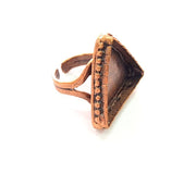 Copper Ring Settings inlay Ring Blank Mosaic Ring Bezel Base Cabochon Mountings ( 25x21 mm blank) Antique Copper Plated Brass G13408