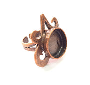 Copper Ring Settings inlay Ring Blank Mosaic Ring Bezel Base Cabochon Mountings ( 16 mm blank) Antique Copper Plated Brass G13418