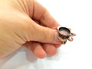 Copper Ring Settings inlay Ring Blank Mosaic Ring Bezel Base Cabochon Mountings ( 16 mm blank) Antique Copper Plated Brass G13418