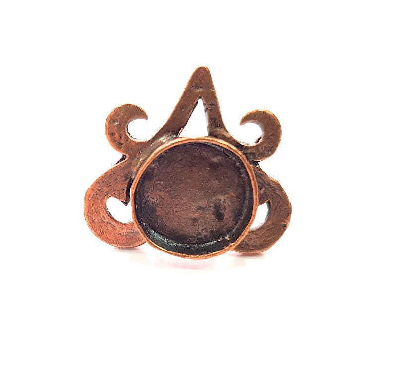 Copper Ring Settings inlay Ring Blank Mosaic Ring Bezel Base Cabochon Mountings ( 16 mm blank) Antique Copper Plated Brass G13418