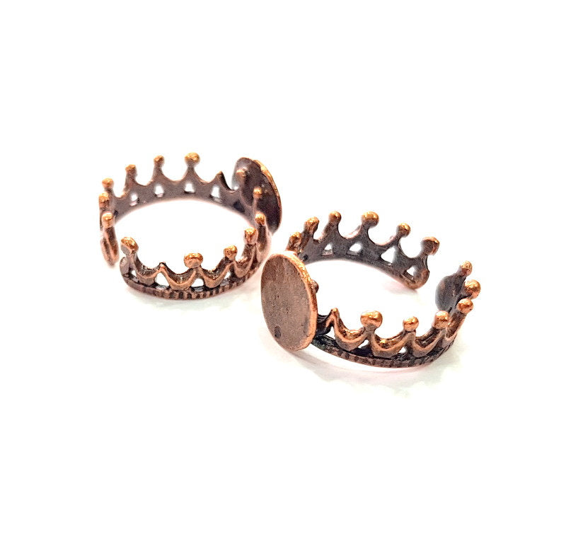 Copper Ring Blank Settings Ring Bezel Base Cabochon Mountings ( 10 mm blank) Antique Copper Plated Brass G13420