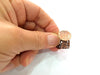 Copper Ring Blank Settings Ring Bezel Base Cabochon Mountings ( 15 mm blank) Antique Copper Plated Brass G13426