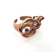 Copper Ring Settings inlay Ring Blank Mosaic Ring Bezel Base Cabochon Mountings ( 3 mm blank) Antique Copper Plated Brass G13442