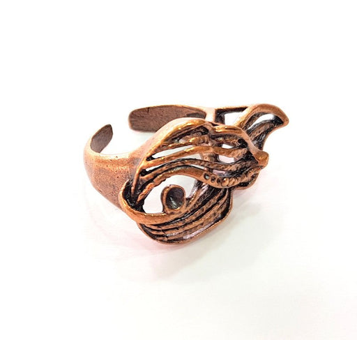 Copper Ring Settings inlay Ring Blank Mosaic Ring Bezel Base Cabochon Mountings ( 3 mm blank) Antique Copper Plated Brass G13442