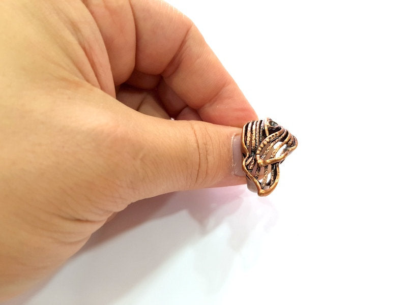 Copper Ring Settings inlay Ring Blank Mosaic Ring Bezel Base Cabochon Mountings ( 3 mm blank) Antique Copper Plated Brass G13442