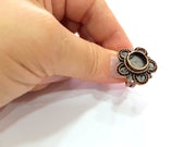 Copper Ring Settings inlay Ring Blank Mosaic Ring Bezel Base Cabochon Mountings ( 10 mm blank) Antique Copper Plated Brass G13443