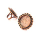 Copper Ring Settings inlay Ring Blank Mosaic Ring Bezel Base Cabochon Mountings ( 24 mm blank) Antique Copper Plated Brass G13446