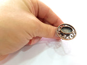 Copper Ring Settings inlay Ring Blank Mosaic Ring Bezel Base Cabochon Mountings ( 18x13 mm blank) Antique Copper Plated Brass G13449