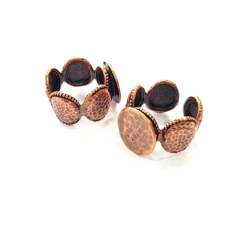Copper Ring Blank Settings Ring Bezel Base Cabochon Mountings ( 15 mm blank) Antique Copper Plated Brass G13470