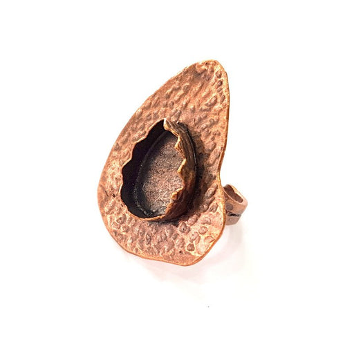 Copper Ring Settings inlay Ring Blank Mosaic Ring Bezel Base Cabochon Mountings ( 18x13 mm blank) Antique Copper Plated Brass G13476