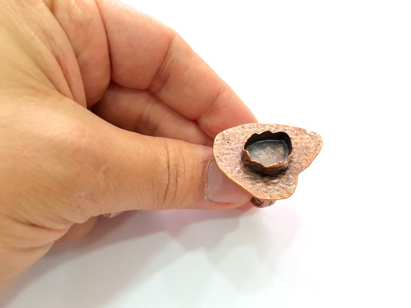 Copper Ring Settings inlay Ring Blank Mosaic Ring Bezel Base Cabochon Mountings ( 18x13 mm blank) Antique Copper Plated Brass G13476