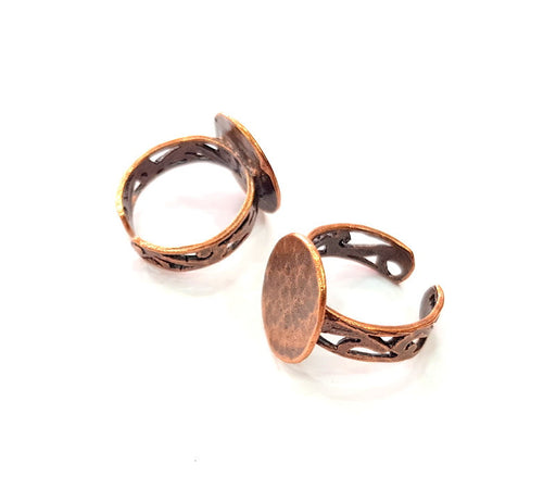 Copper Ring Blank Settings Ring Bezel Base Cabochon Mountings ( 15 mm blank) Antique Copper Plated Brass G13482