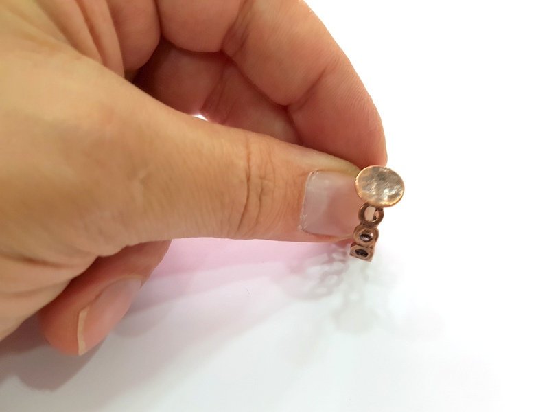 Copper Ring Blank Settings Ring Bezel Base Cabochon Mountings ( 10 mm blank) Antique Copper Plated Brass G13481
