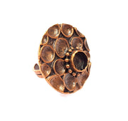 Copper Ring Settings inlay Ring Blank Mosaic Ring Bezel Base Cabochon Mountings ( 10 mm blank) Antique Copper Plated Brass G13486