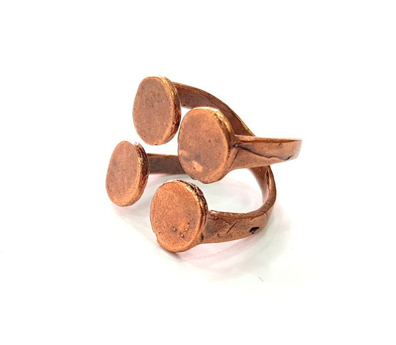 Copper Ring Blank Settings Ring Bezel Base Cabochon Mountings ( 10 mm blank) Antique Copper Plated Brass G13488