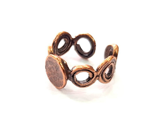 Copper Ring Blank Settings Ring Bezel Base Cabochon Mountings ( 10 mm blank) Antique Copper Plated Brass G13490