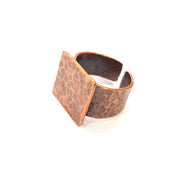 Copper Ring Blank Settings Ring Bezel Base Cabochon Mountings ( 15x15 mm blank) Antique Copper Plated Brass G13492