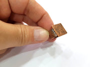 Copper Ring Blank Settings Ring Bezel Base Cabochon Mountings ( 15x15 mm blank) Antique Copper Plated Brass G13492