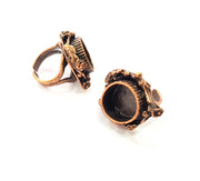 Copper Ring Settings inlay Ring Blank Mosaic Ring Bezel Base Cabochon Mountings ( 15 mm blank) Antique Copper Plated Brass G13494