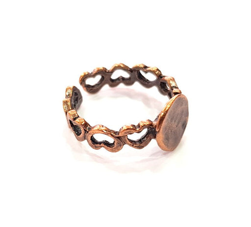 Copper Ring Blank Settings Ring Bezel Base Cabochon Mountings ( 10 mm blank) Antique Copper Plated Brass G13496